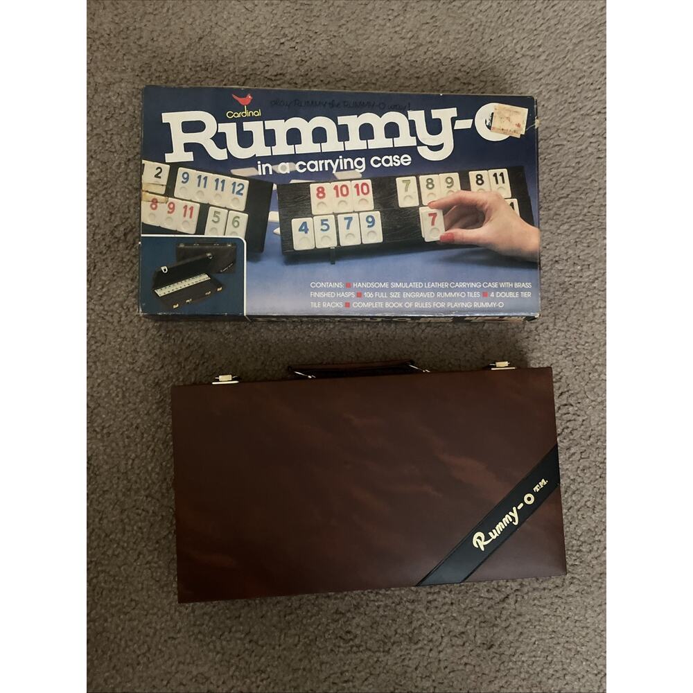 Cardinal Vintage Rummy-O Rummikub Game with Faux Leather Carrying Case